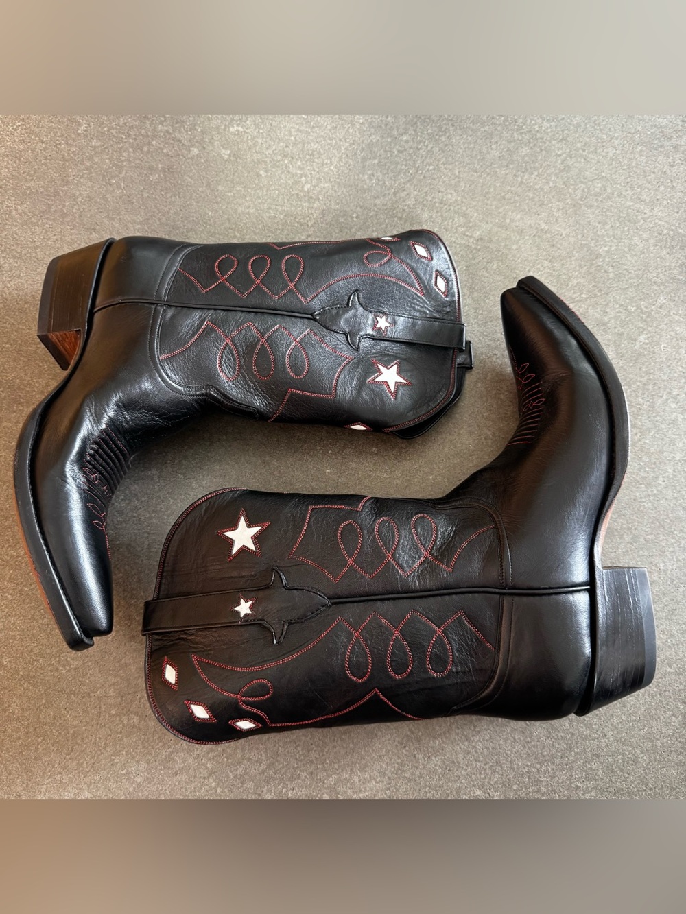 Nib men’s Stallion boots in Montana goat leather with black with stars - Picture 7 of 8